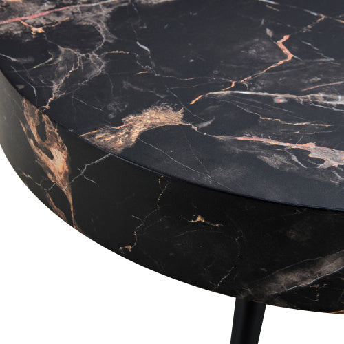 Round Marble Coffee Table — Black