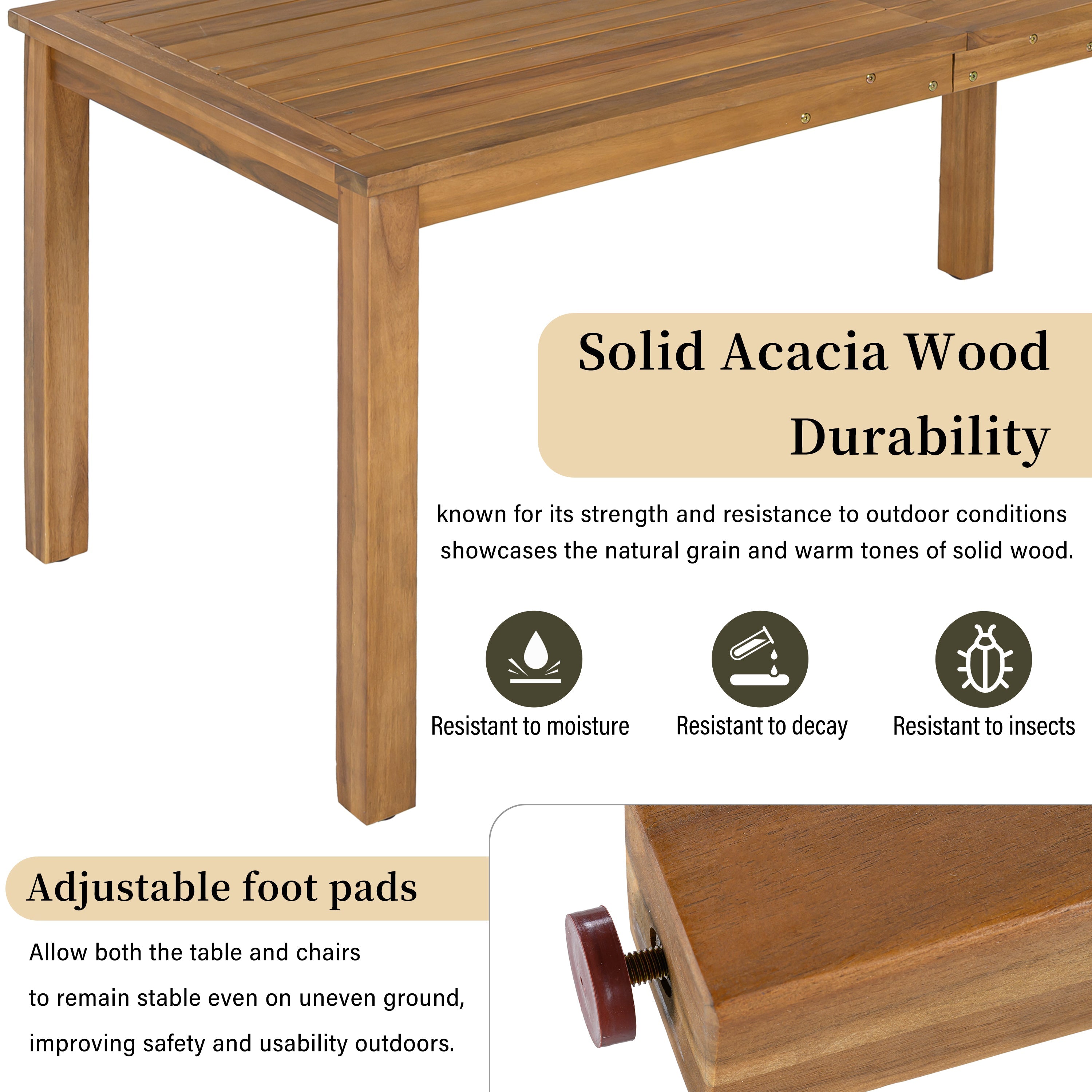 The Acacia Rope Outdoor Dining Set — 4 Seats