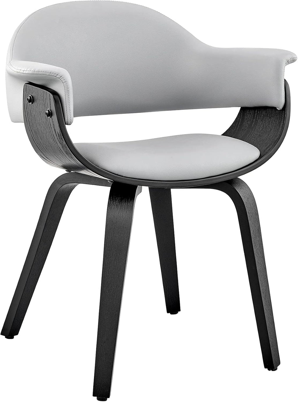 Adalyn Faux Leather Dining Room Accent Chair Gray Black Wood Base