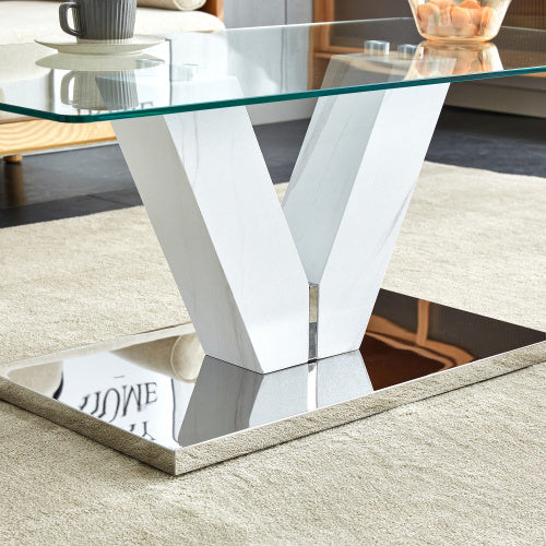 LuxeGlass™ – Moderne minimalistisk sofabord med hærdet glasplade &