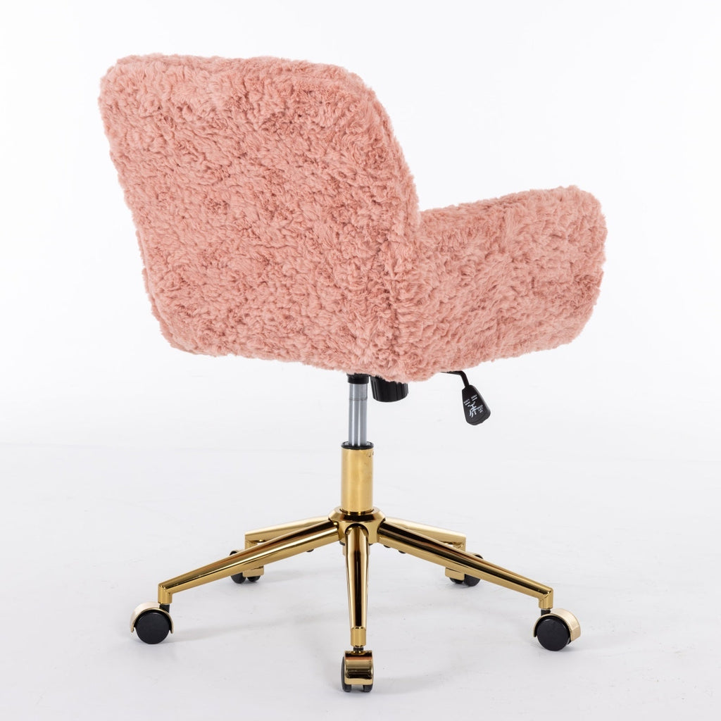The Faux Fur Swivel Chair — Pink