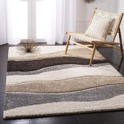 Carpets for Living Room 4x6 Feet | Beige/Brown/Grey