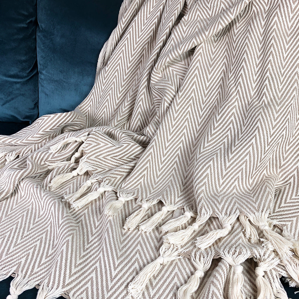 Chunky Chevron Turkish Throw Blanket