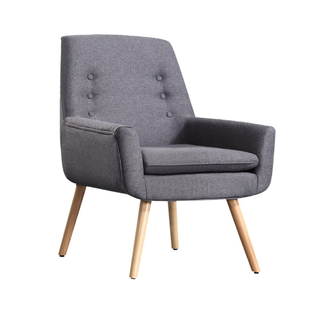 Levede Linen Armchair — Set of 2