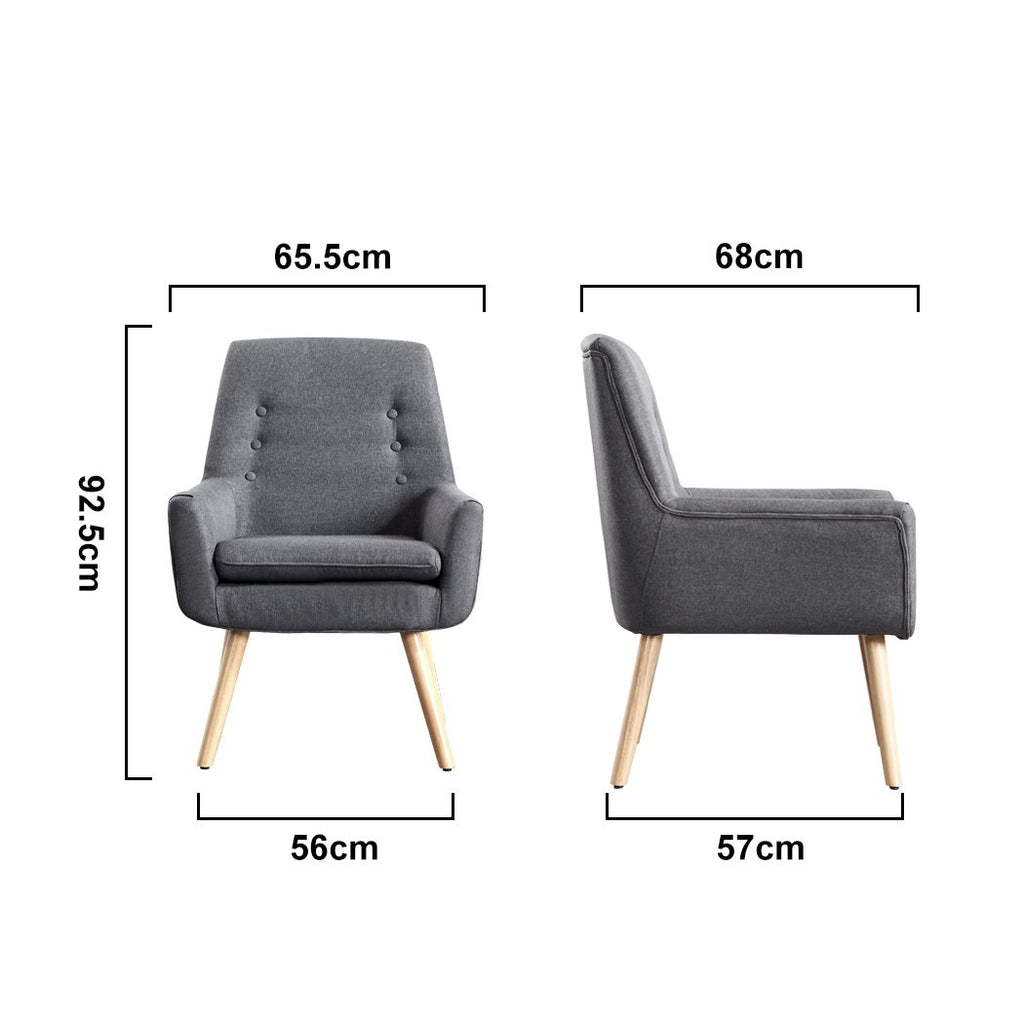Levede Linen Armchair — Set of 2