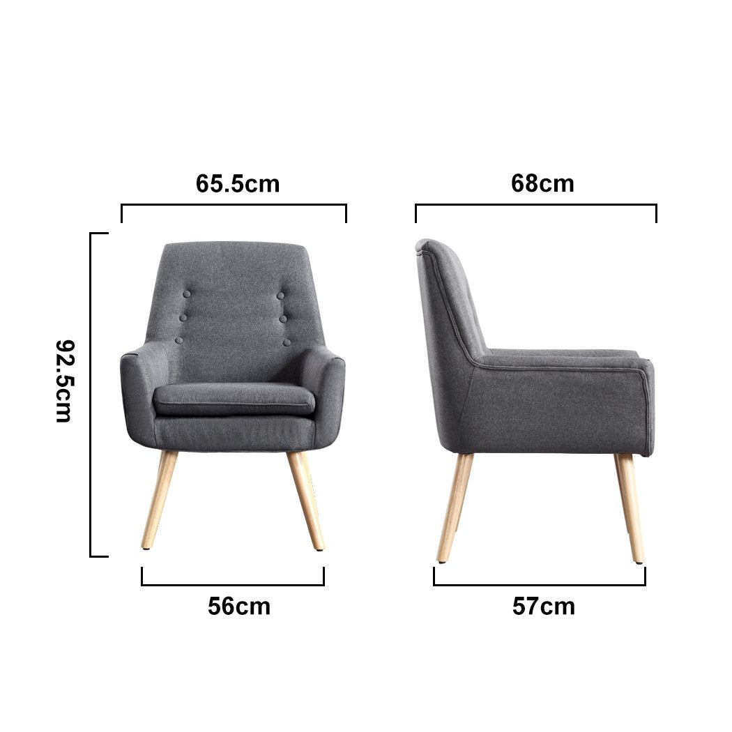 Levede Linen Armchair — Set of 2