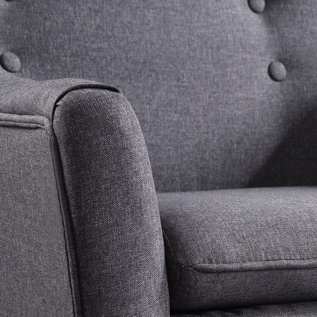 Levede Linen Armchair — Set of 2