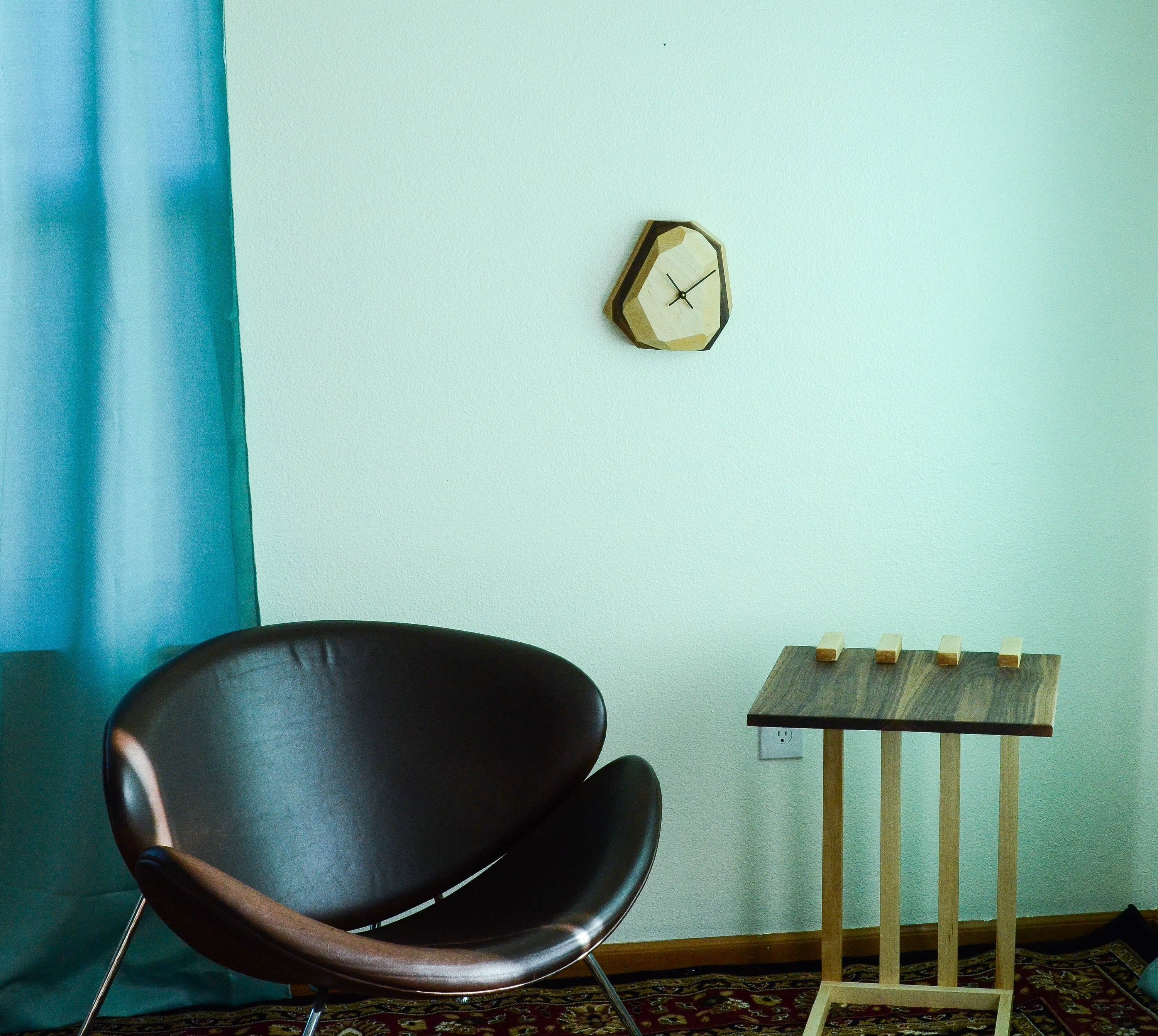 Geometric Hardwood Wall & Table Clock