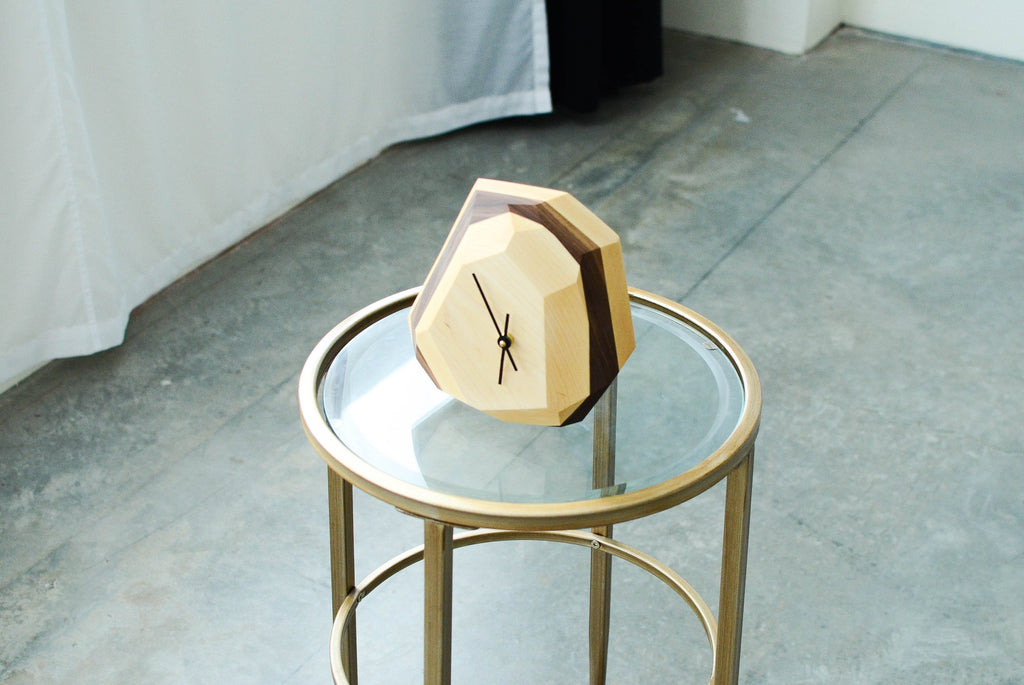 Geometric Hardwood Wall & Table Clock
