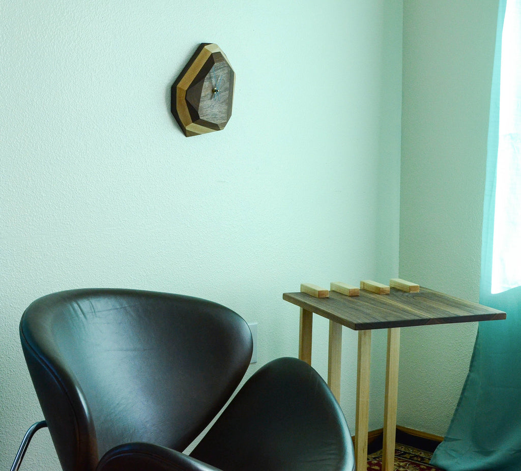 Geometric Hardwood Wall & Table Clock