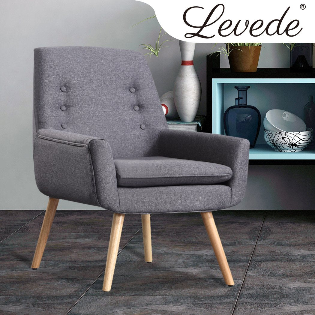 Levede Linen Armchair — Set of 2