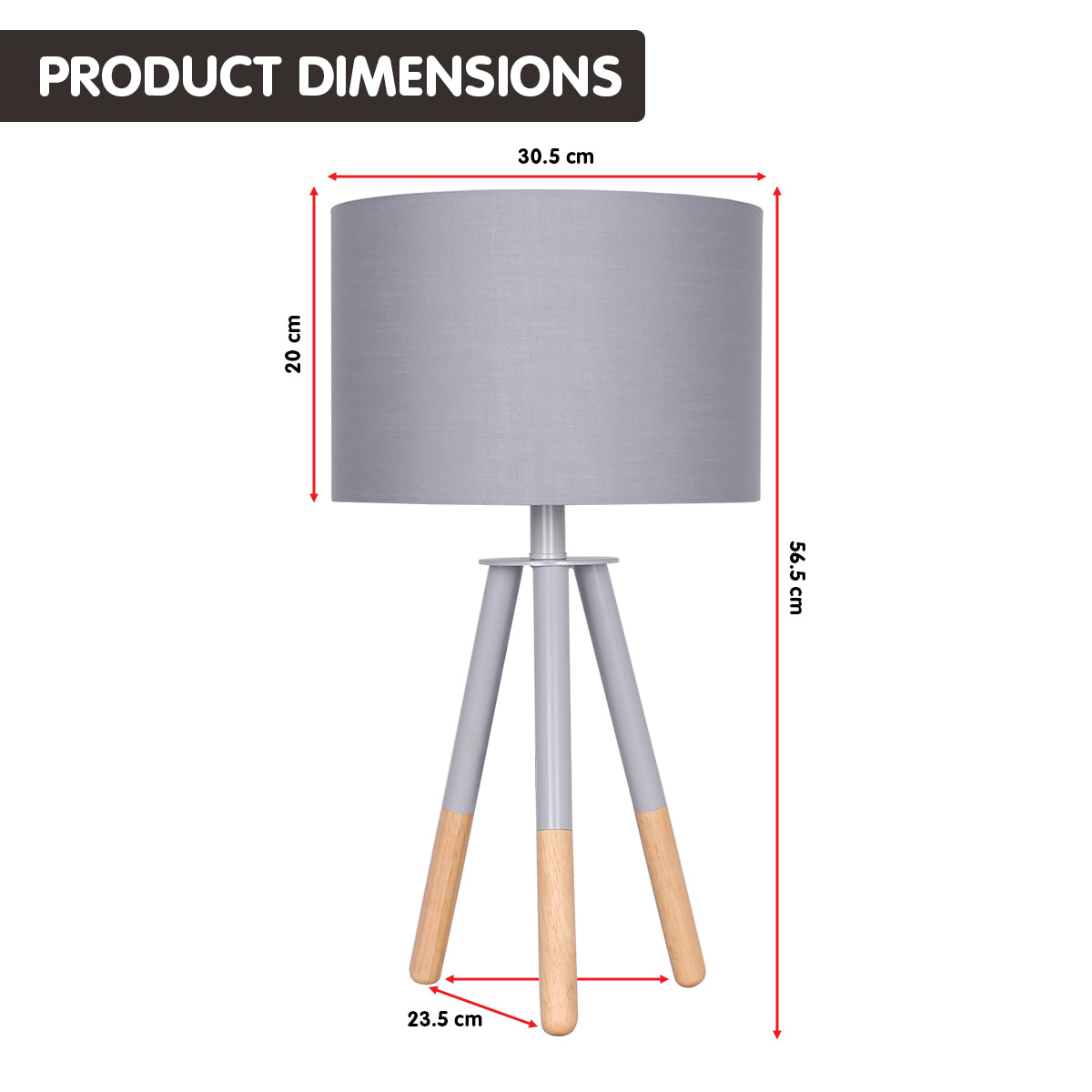 NNEDPE Sarantino Tripod Desk Lamp in Metal & Wood Nordic Minimalist Light