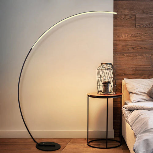 Modern RGBW Curved Floor Lamp | Sleek Ambient Lighting for Home