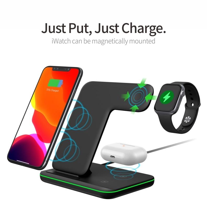 3-in-1 Wireless Charging Station — 15W Fast Charge