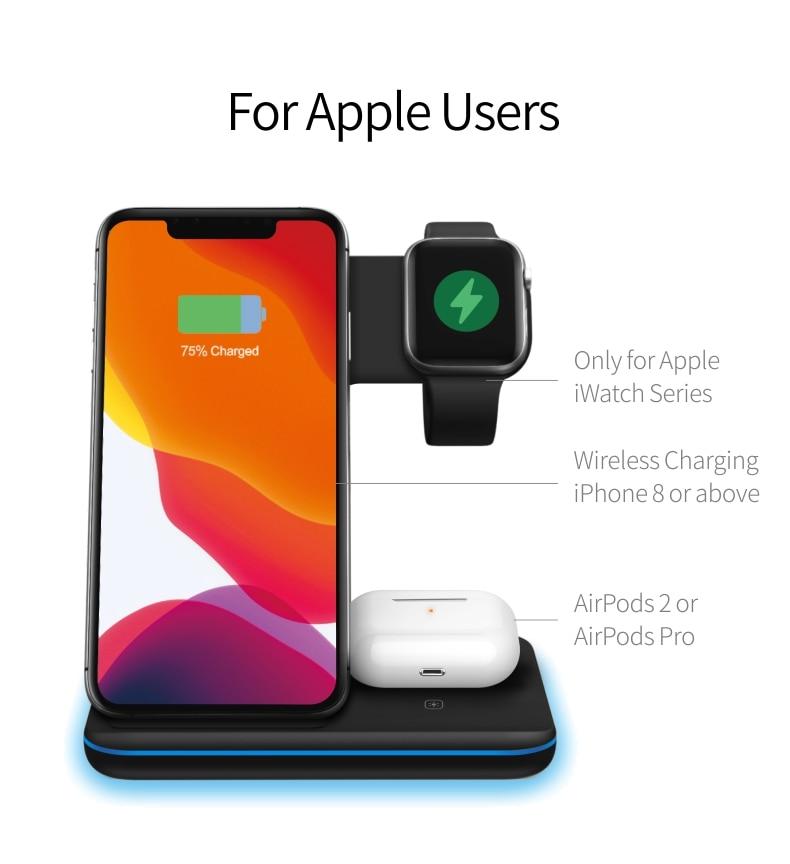 3-in-1 Wireless Charging Station — 15W Fast Charge