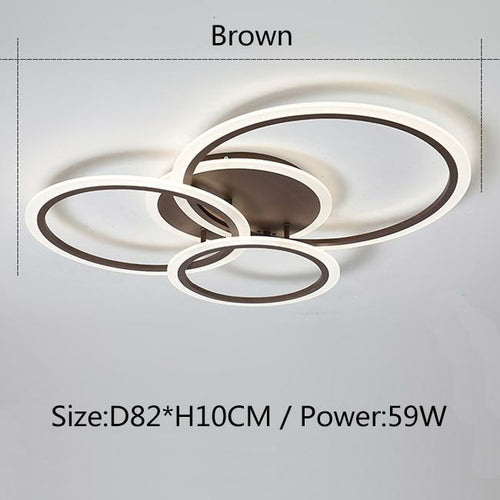 Modern LED Chandelier — White & Brown