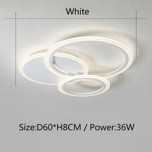 Modern LED Chandelier — White & Brown