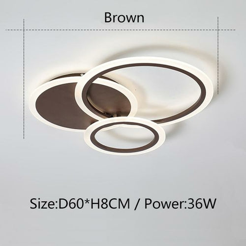 Modern LED Chandelier — White & Brown