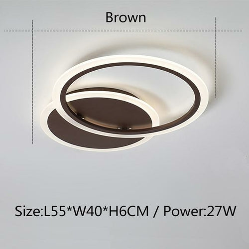 Modern LED Chandelier — White & Brown