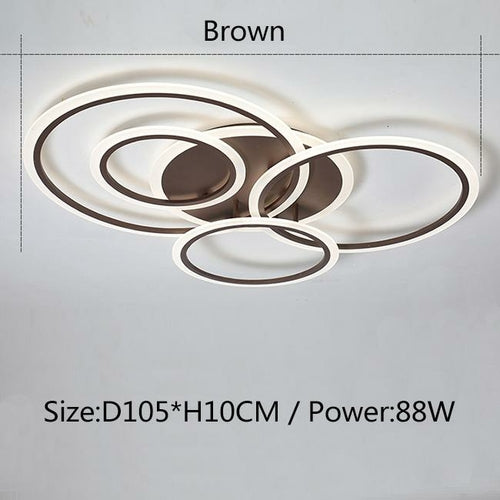 Modern LED Chandelier — White & Brown