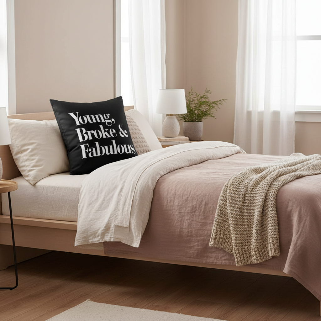 Young, Broke & Fabulous Cushion Cover