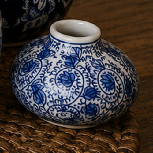 Samira Blue & White Porcelain Vases